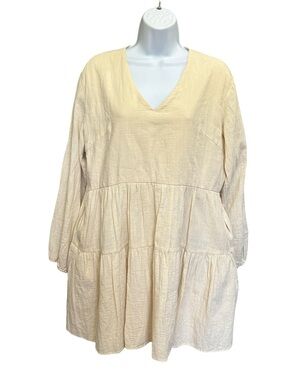 Fancyinn London Lined Pockets Cotton Blend Long Sleeve Dress Size L